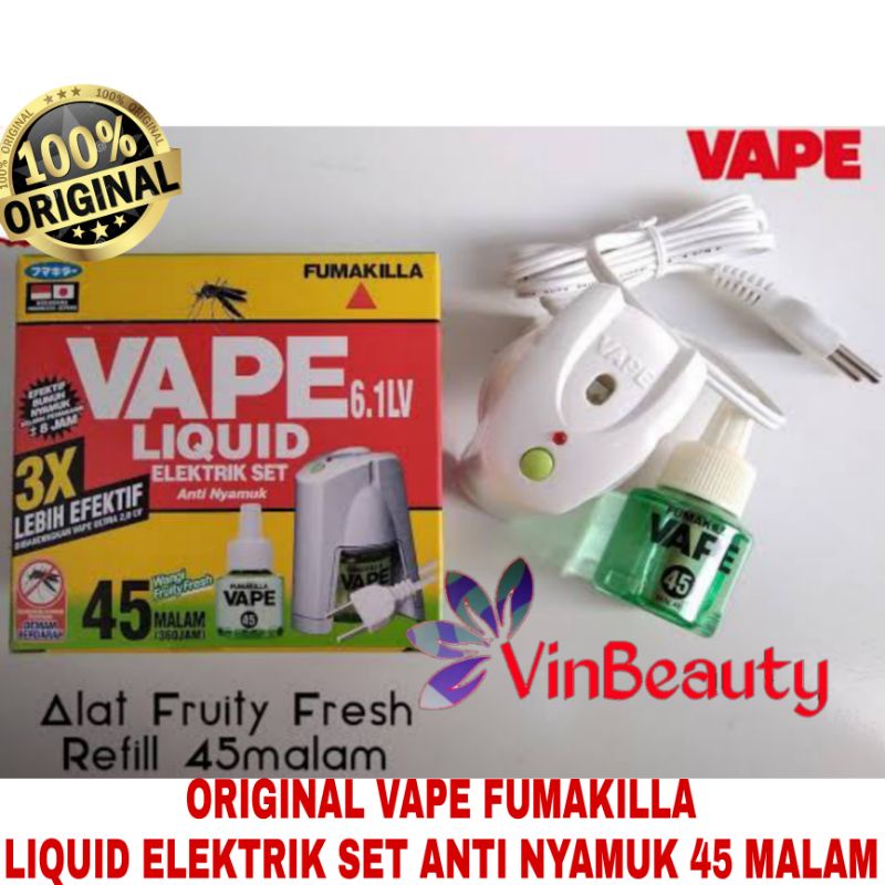 ORIGINAL VAVE FUMAKILLA ELEKTRIK LIQUID SET / ALAT PLUS REFFIL 45 MALAM OBAT NYAMUK ELEKTRIK SET