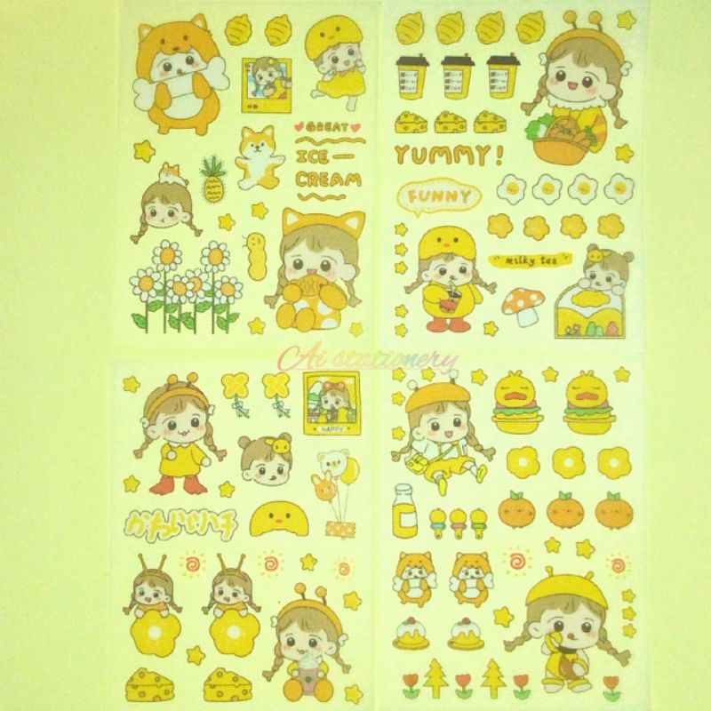 

[Ai's] kartun YELLOW HAPPY / DIY STICKERS / stiker kartun Lucu anti air