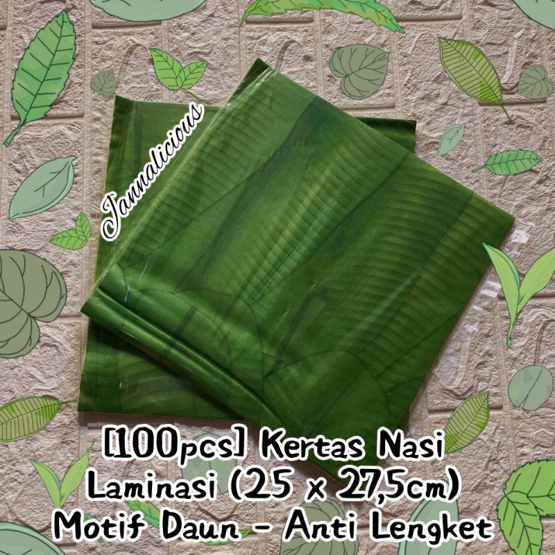 Bungkus Nasi Kertas / Kertas Anti Lengket / Kertas Nasi Motif Daun