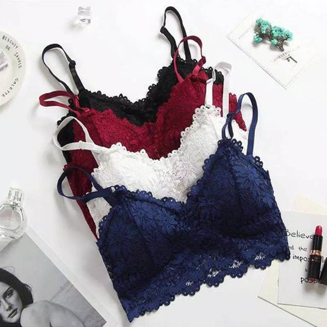 Bra wanita motif bunga / sport bra / bra model renda