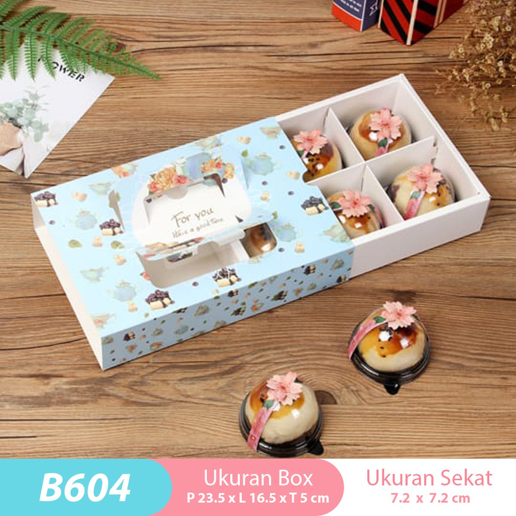 

(5pc)Packaging Kotak Kue Sekat 6 B604/ Box Kue Mooncake/ Cookies/ Nastar