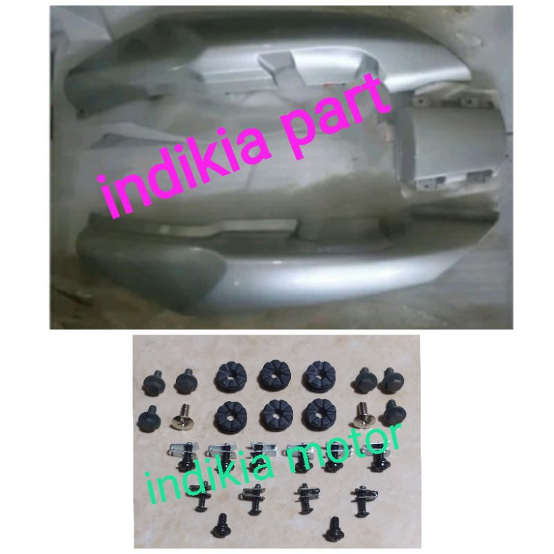 cover body bodi belakang plus baut Tiger lama silver