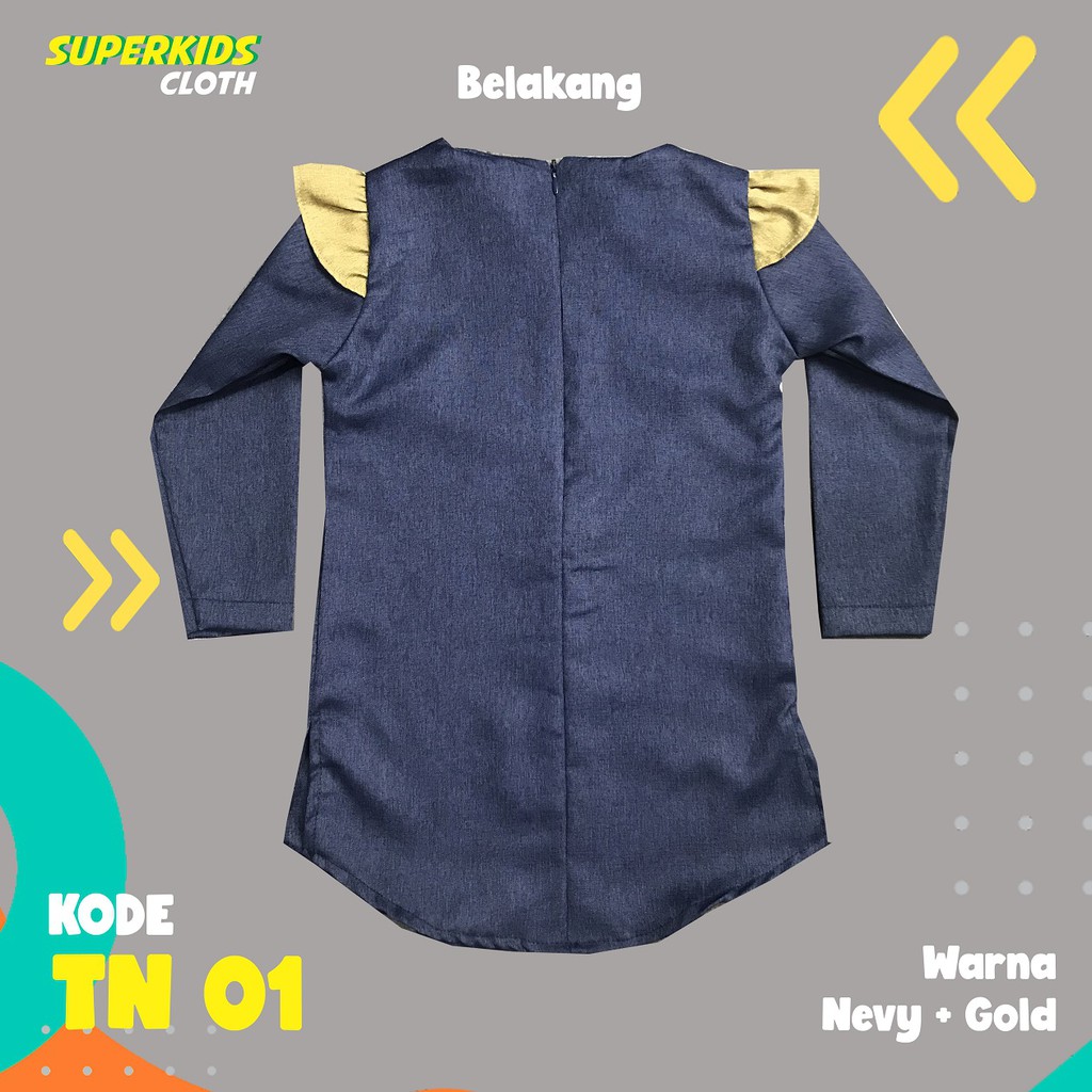 TUNIK ANAK CEWEK KEMEJA ANAK PEREMPUAN SUPERKIDS NEVY 1 - 10 Tahun