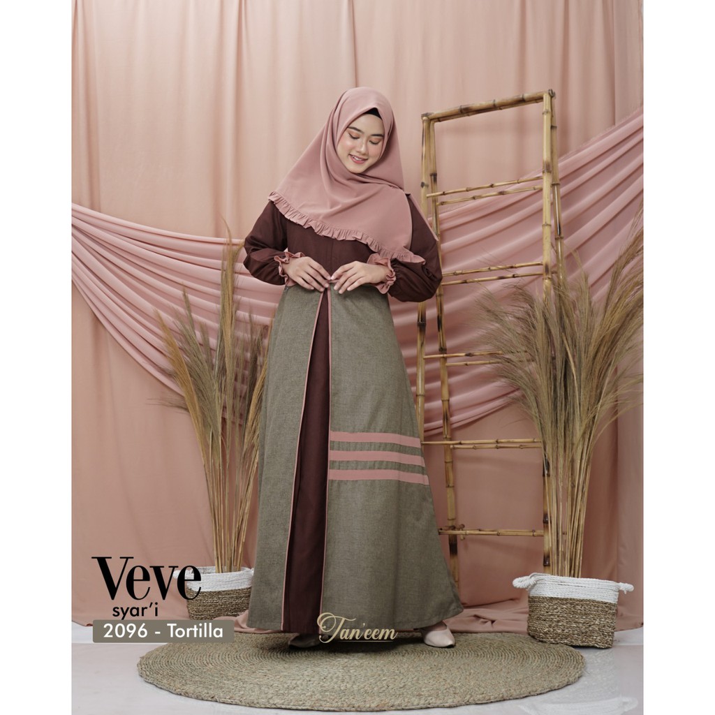 Gamis Set Syari Veve Dress  Kode 2096 By Taneem Muslim Dress