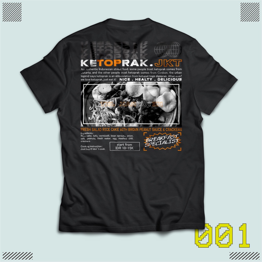 Kaos T shirt makanan - Ketoprak - Nic fabrix - Distro Premium