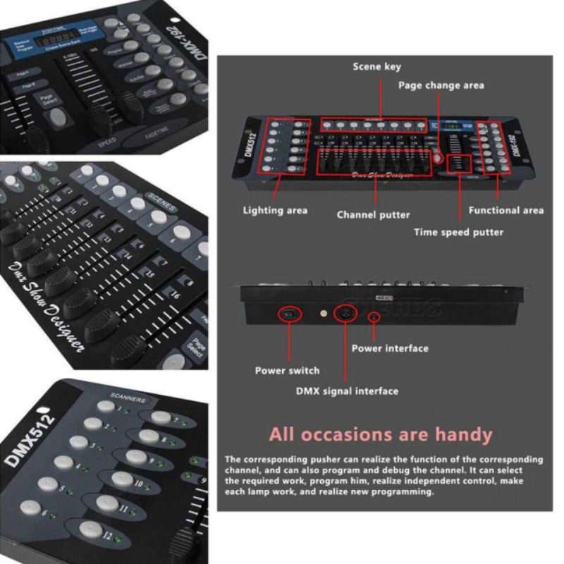 PROMO Stage Lightning Controller DMX Console DJ 192CH - SHE-DMX512 SHEHDS 7RSK7IBK