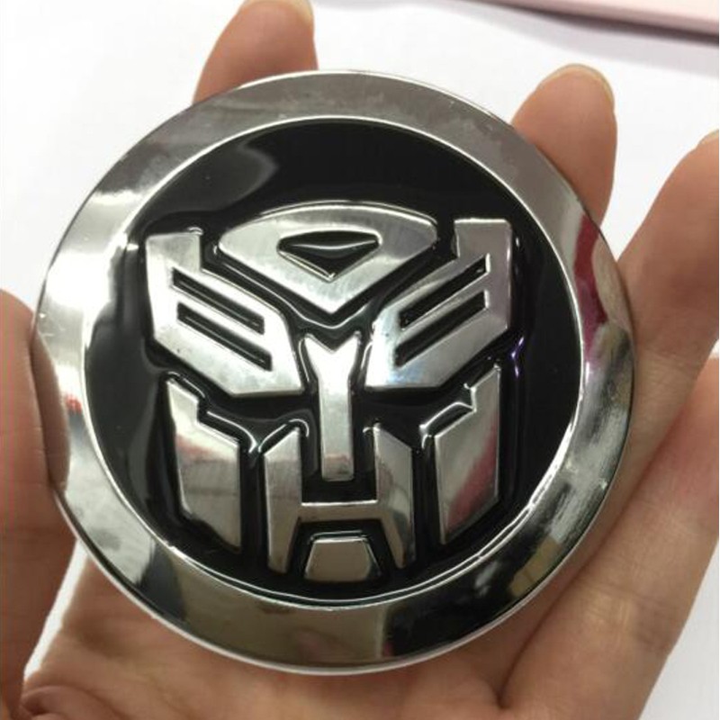 1Pc Stiker Emblem / Badge Metal 3D 65mm Transformer Autobot Warna Hitam Untuk Mobil / Truk