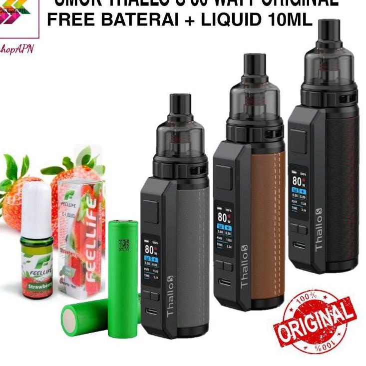 New elektronik tinta [73] Vapee Vapoor SMOKEE THALO S KIT 80W Free Baterai+L 10ml mesin uap ezgt813