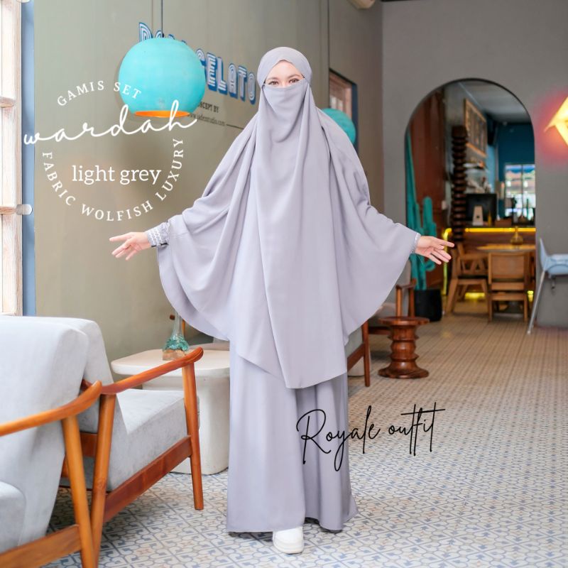 WARDAH SYARI GAMIS SET KHIMAR POLOS FRENCH KHIMAR ORI ROYALE