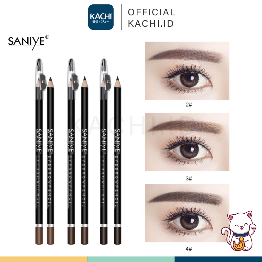 KACHI - SANIYE Eyebrow Pencil Waterproof Pensil Alis Serutan 3 Warna Anti Air SA007