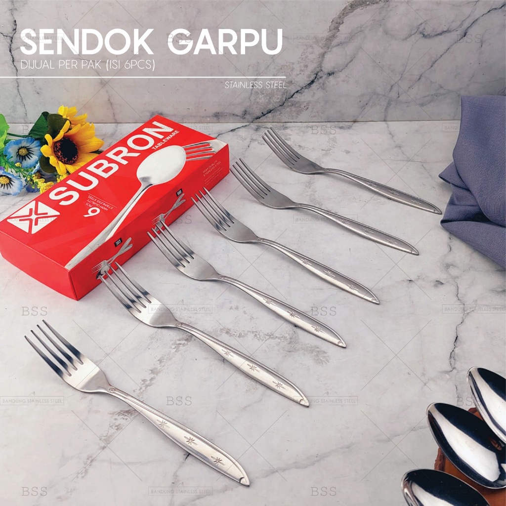 Sendok Garpu Makan 35 Gram 1 Box 6 pcs Stainless Steel Tebal Alat Makan Dapur