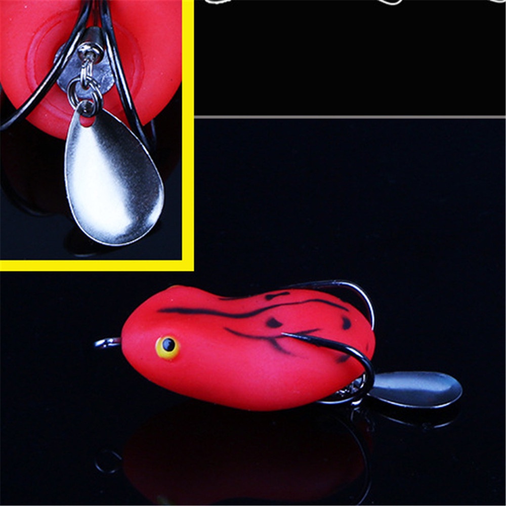 【COD Tangding】Modified Bionic Frog Japan Double Hook Thunder Frog Black Bait Luya Bait Set Simulation Baits Soft Baits