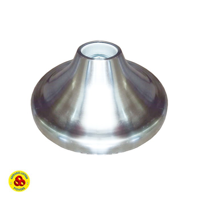 Fitting Lampu Plafon Besi E27 Silver Ceiling Lamp Bulat Keramik E27