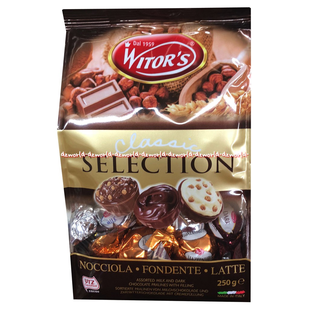 Witors Bianco 250gr Cioccolato Milk Chocolate Cokelat Itali Witor's Coklat Wintor's Bianko Cuore Selection Noir Golden