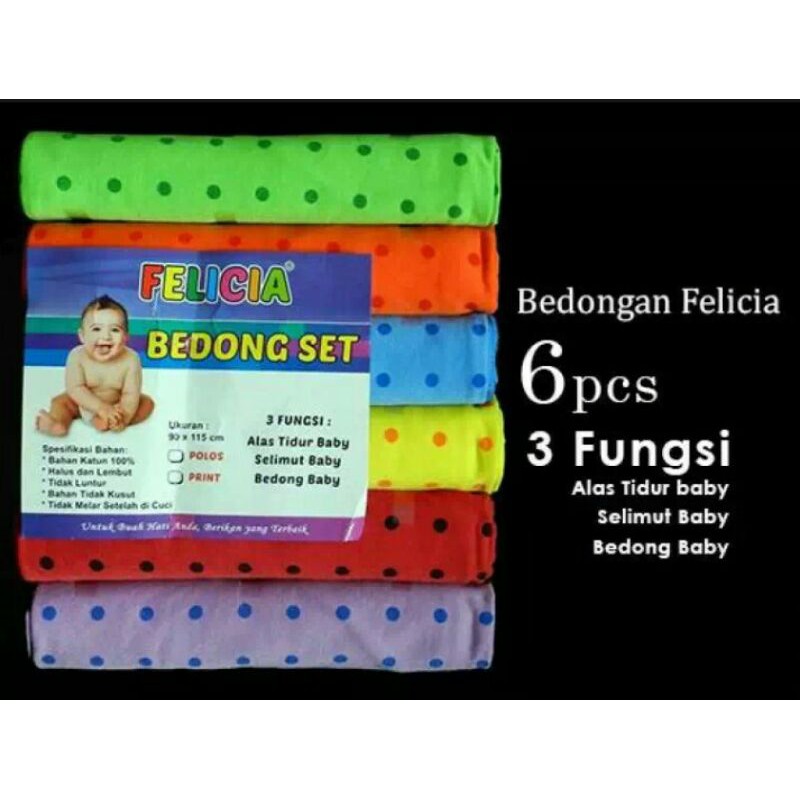 1 pcs Bedongan bayi Felicia tjong ukuran 115 x 90 / selimut bayi / alas tidur bayi