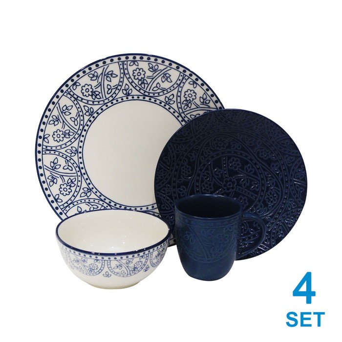 INFORMA PIRING SET - DINNER SET MILA NAVY BLUE (16) bn17