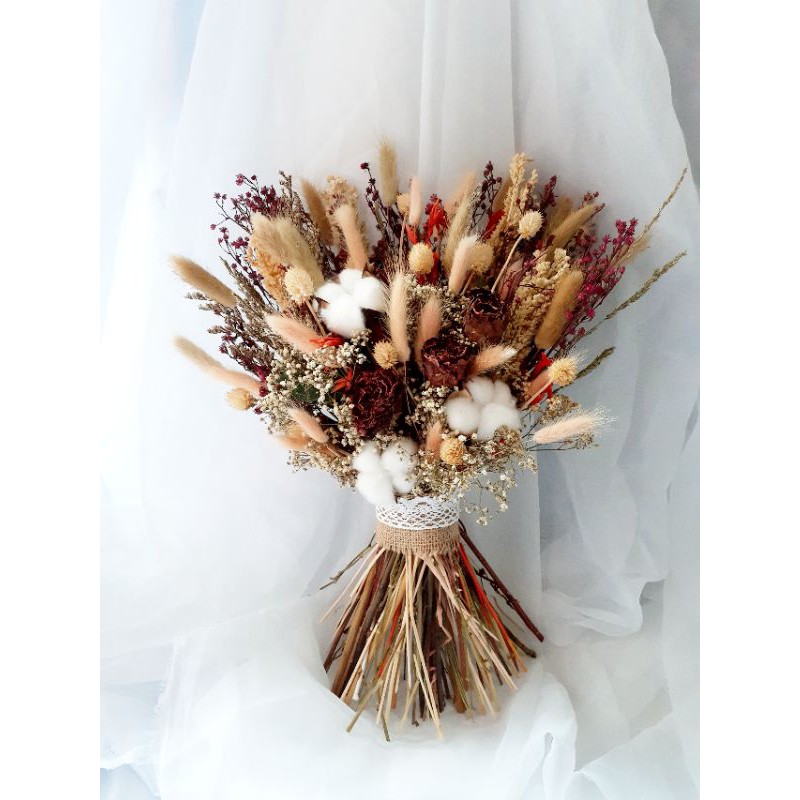 Dried Wedding Bouquet/buket bunga pernikahan/Buket Bunga Kering/Wedding Bouquet/Wedding Buket