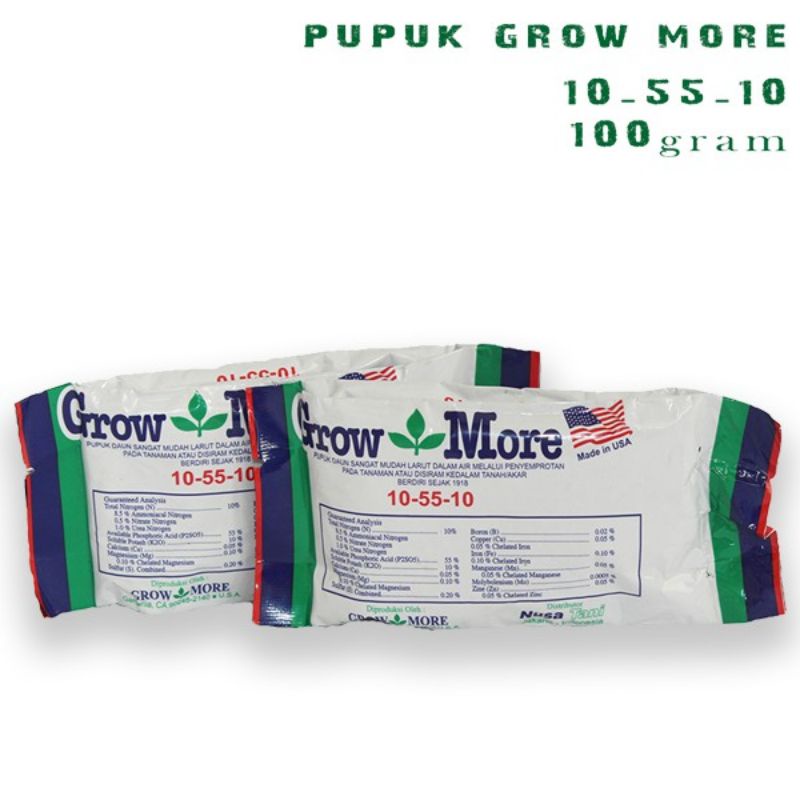 Pupuk NPK Growmore 10-55-10 100gr