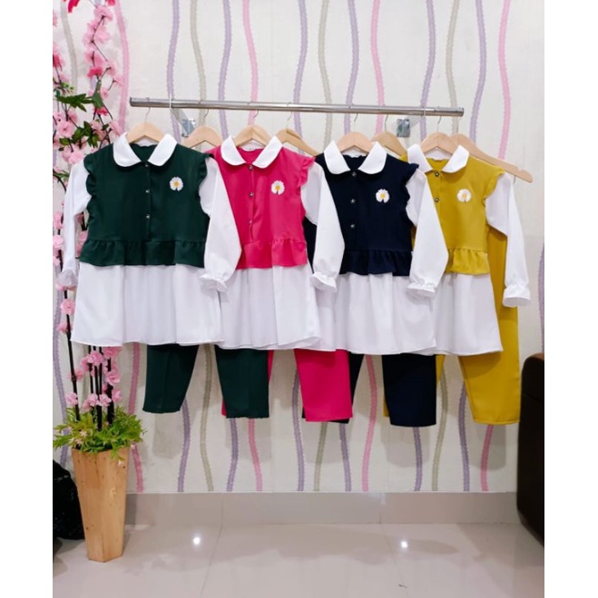 Baju stelan anak perempuan//SETCEL ANAK//ONE SET DAISY(siap kirim)
