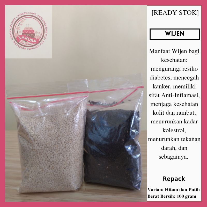 

[READY STOCK] BIJI WIJEN HITAM dan PUTIH REPACK 100gram