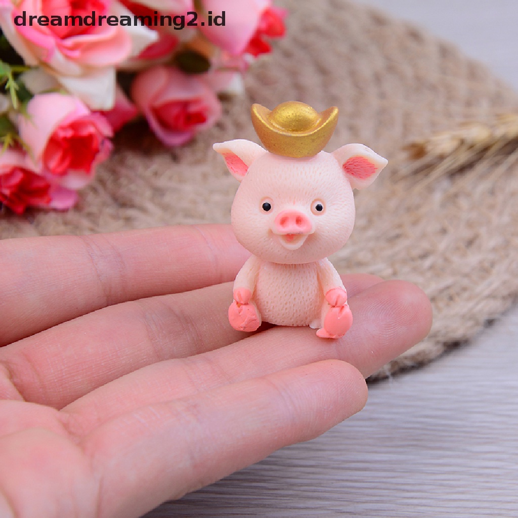 5pcs / set Miniatur Babi Lucu Untuk Dekorasi Taman Peri Diy