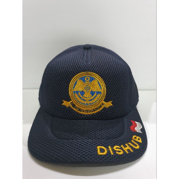 Topi jaring Dishub Lingkar  | Topi jala Logo kuning  | Topi jaring pria | topi pria dewasa