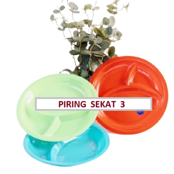 PIRING SEKAT 3 TEMPAT MAKAN BAYI / DIET - PIRING SEKAT