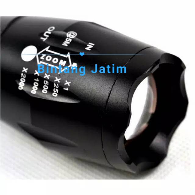 PAKET Senter LED Senter Swat K129 Outdoor Mancing Police TAFFWARE T6- 8000 Lumens BATERAI + CHARGER