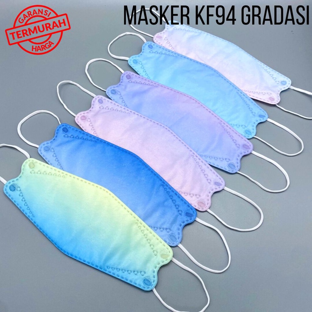 MATAHARI - MASKER KF94 PELANGI GRADASI RAINBOW ISI 10lbr MASKER KEKINIAN HIGH QUALITY