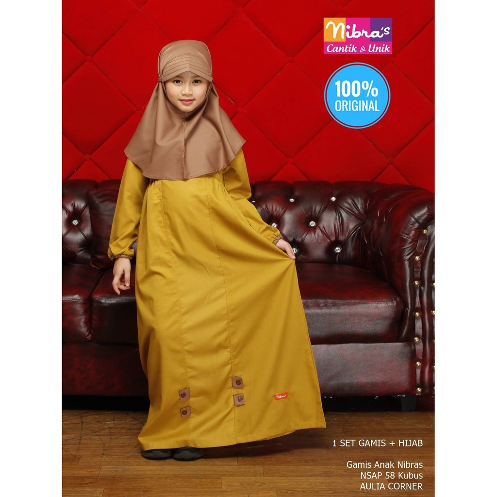 Busana Muslim Wanita Gamis Anak Terbaru Nibras Nsap 58 Kubus ORIGINAL Model Gamis Anak Kecil Batik