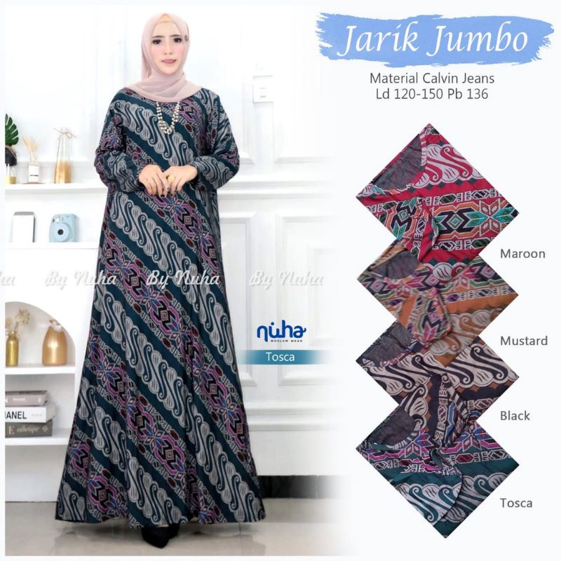 Jarik Jumbo - Gamis Calvin Jeans Terbaru LD100-110+ / R.24 - 022-6575 / 023-6577