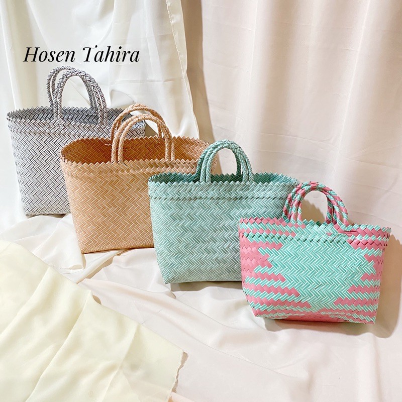 tas anyam plastik bali / tas pasar plastik / tas belanja plastik