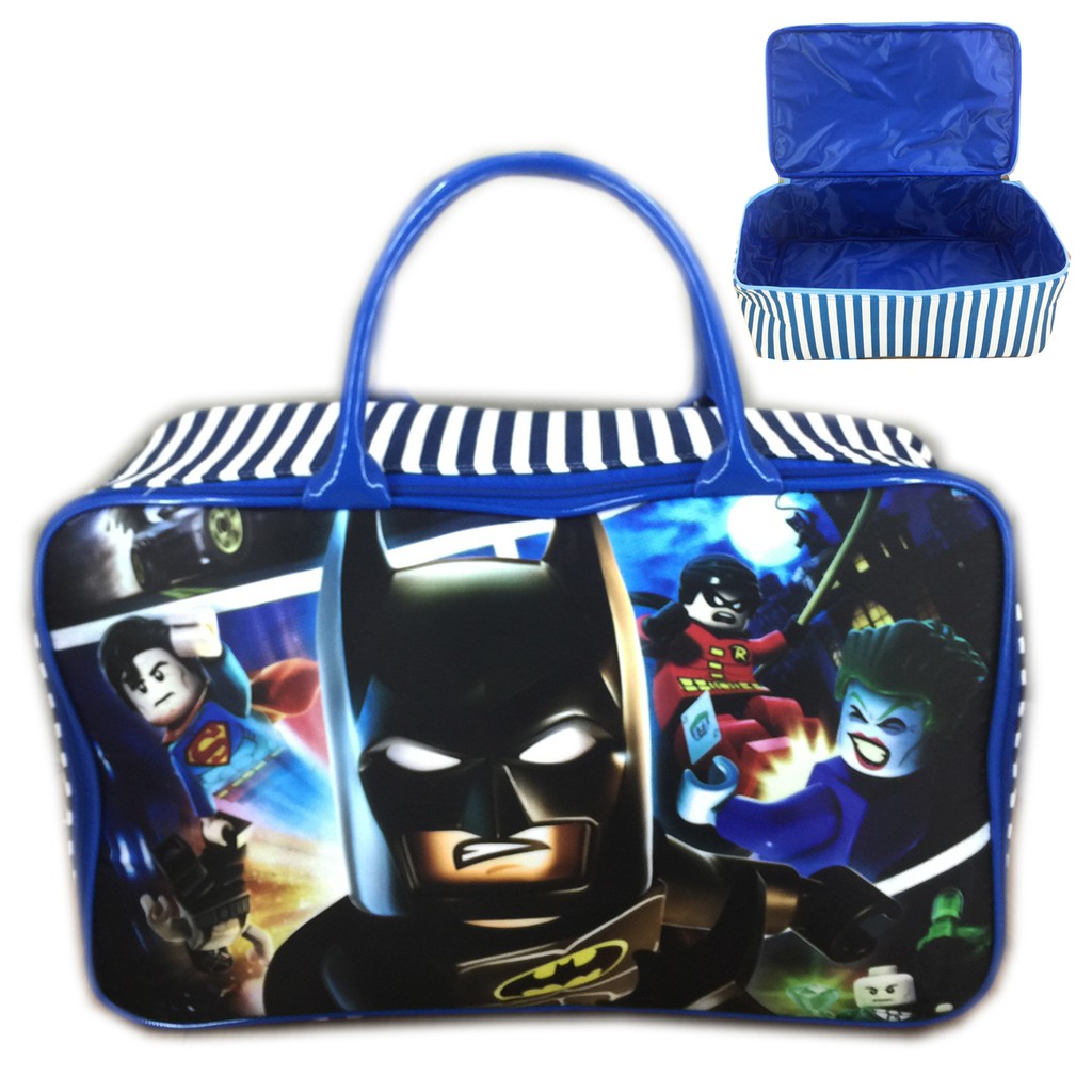 PROMO TERMURAH + FREE ONGKIR !!!  Tas Travel Bag Kanvas JUMBO Bat man Superman Lego Movie