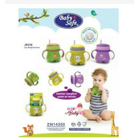 Baby Safe Trainer Cup Weighted Straw - Tempat Minum Bayi Sedotan Dengan Pemberat 6m