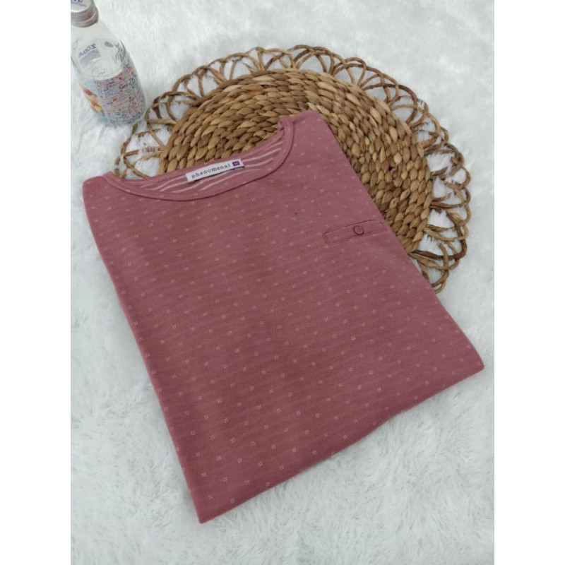 ☑️Kaos Atasan Phenomenal Bintik Full Merek M.L.XL.XXL-Dusty