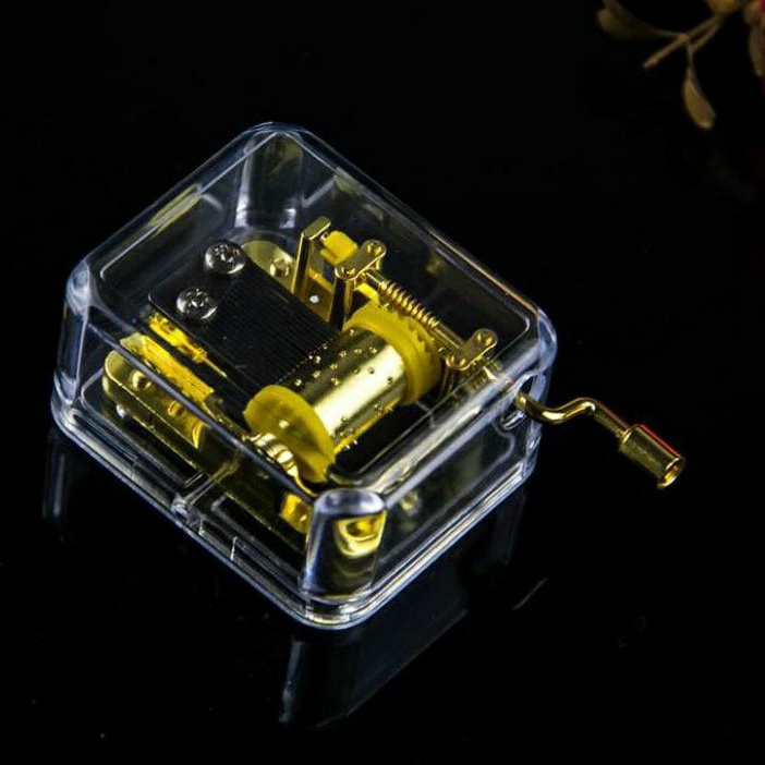 Kotak Musik Ulang Tahun Music Box Gold Happy Birthday Acrylic Manual Engkol Mesin Akrilik Antik Hadiah Kado