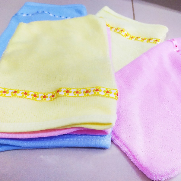 3pcs Waslap Mandi Bayi Murah Waslap Jari Kotak Kain Handuk Halus Warna Warni