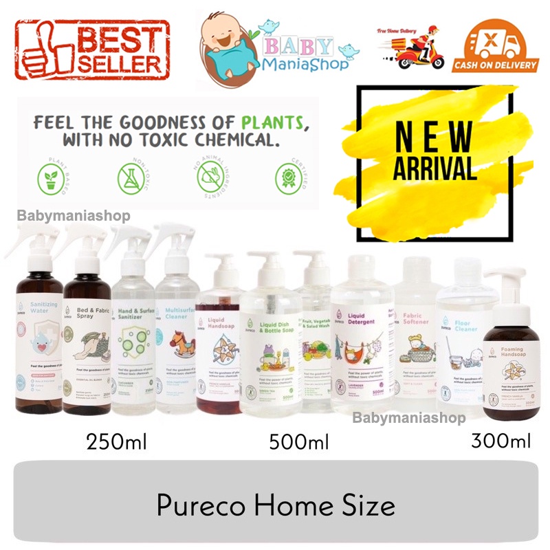 PURECO Home Size 500ml Liquid Handsoap Hand Surface Sanitizer Multisurface Cleaner Anti Virus SOAP Fruit Vegetable Fabric Softener Floor Bed Fabric Spray Sanitizing WATER FOAMING Handsoap