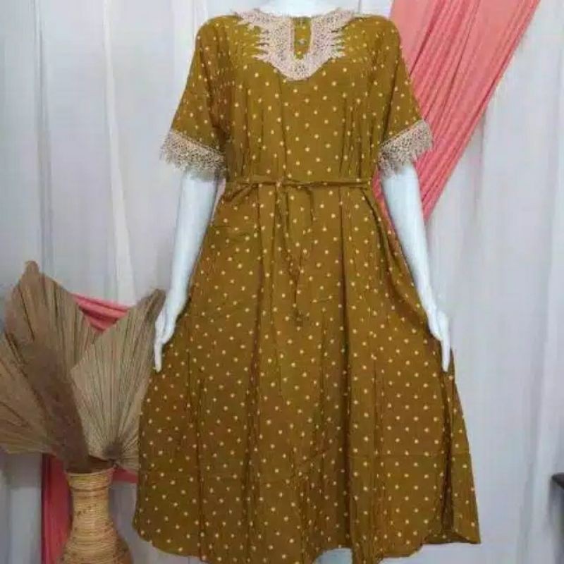 Daster arab polkadot motif polkadot