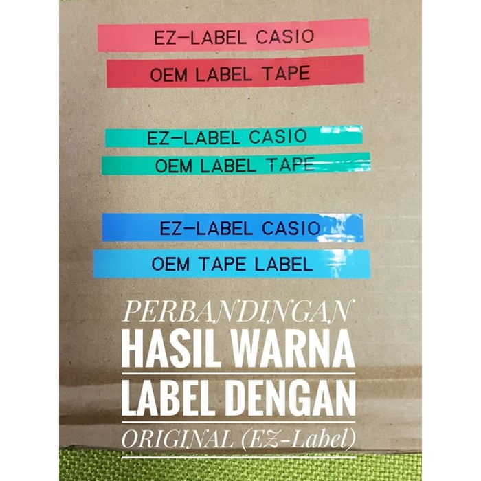 OEM TAPE EZ LABEL CASIO 9MM BLACK INK GREEN (OXR-9GN)