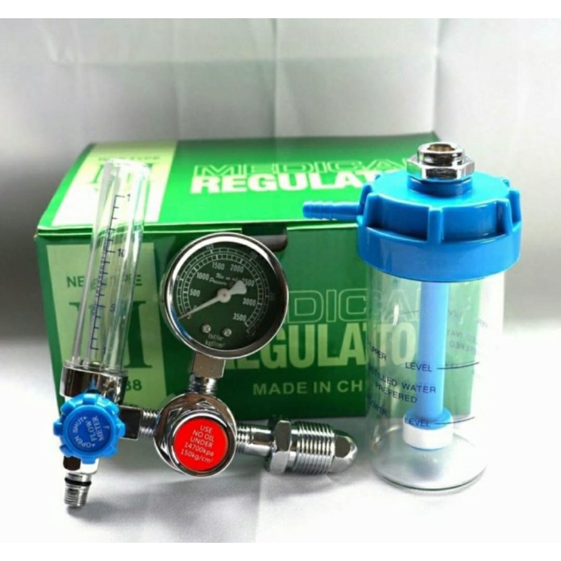 Regulator Oksigen medis + Selang Pernafasan
