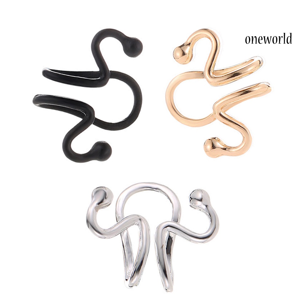 OW@ Women Ear Cuff Clip Cartilage Earring No Piercing Adjustable U-type Jewelry