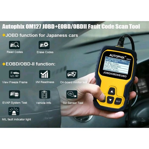 Alat scan OM127 Scanner Mobil OBD2 OBDMate JOBD EOBD