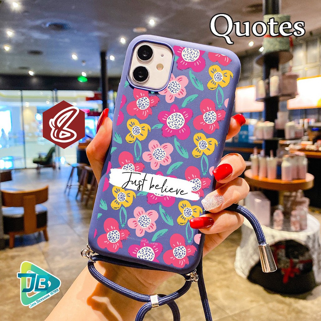 Softcase Slingcase Tali Lanyard Candy QUOTES Samsung S5 S7 S6 S8 S8+ S9 S9+ S10 Edge JB4483