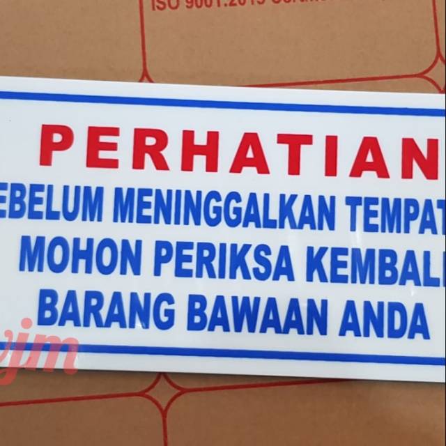 

Plat acrylic PERHATIAN (20x9,5cm)