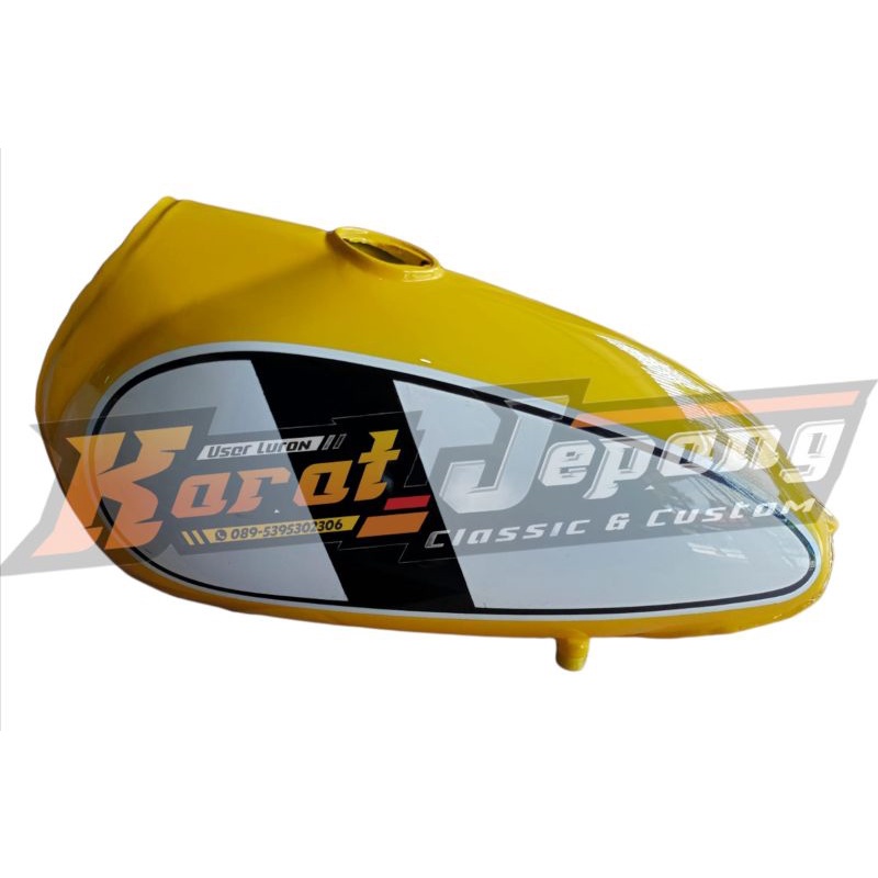 TANGKI YAMAHA DT CB100 TRAIL JADUL PREES WARNA KUNING