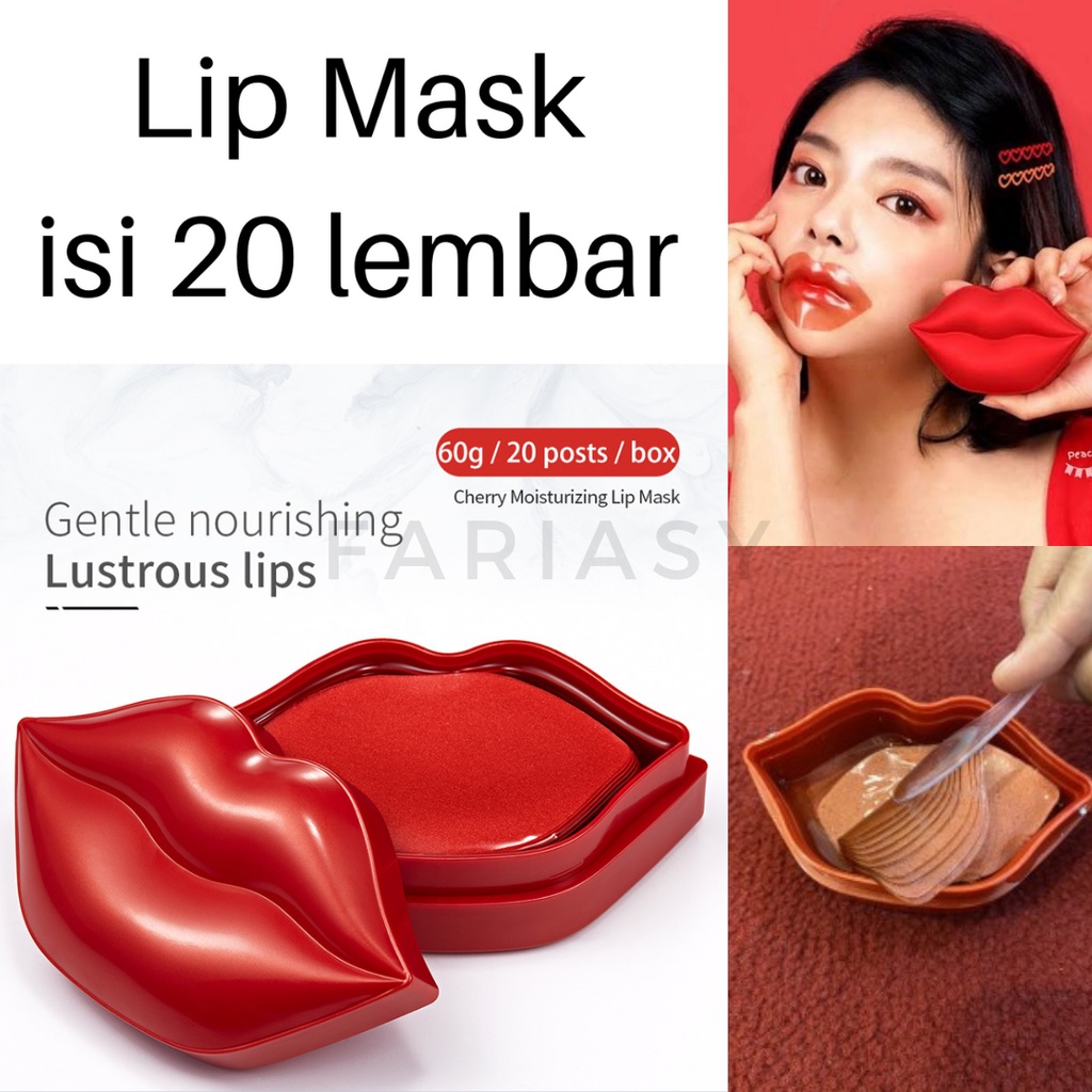 Zozu Lip Mask / Pelembab Masker Bibir isi 20 lembar FREE Spatula