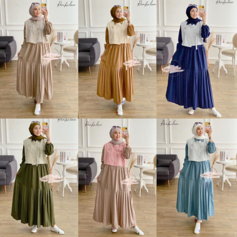 READY REMBULAN MIDI DRESS GAGIL ORI/MIDI DRESS REMBULAN VALORA/MIDI DRESS GAGIL BY OVA