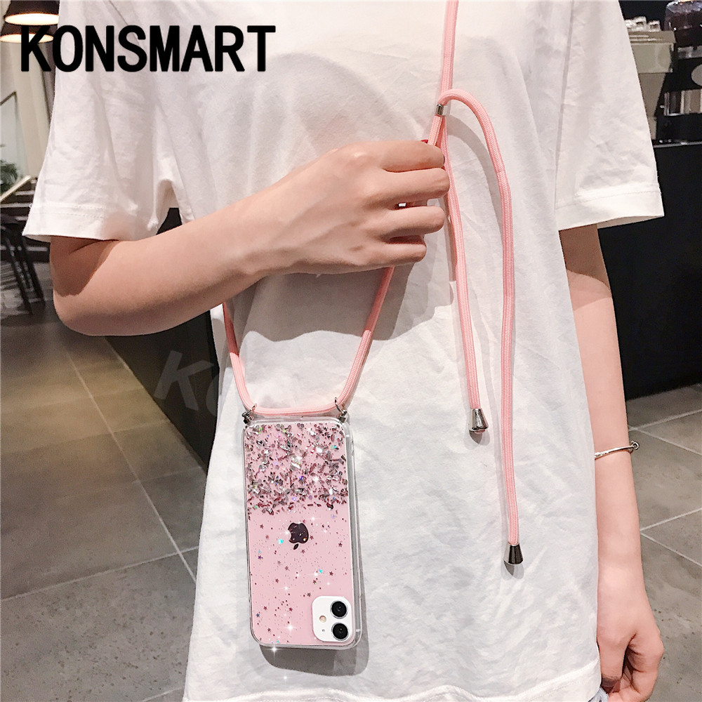 Casing Motif Bintang Dengan Tali Lanyard Untuk Iphone 11 Pro Max Xs X Xr 8 7 6 S 6s Plus