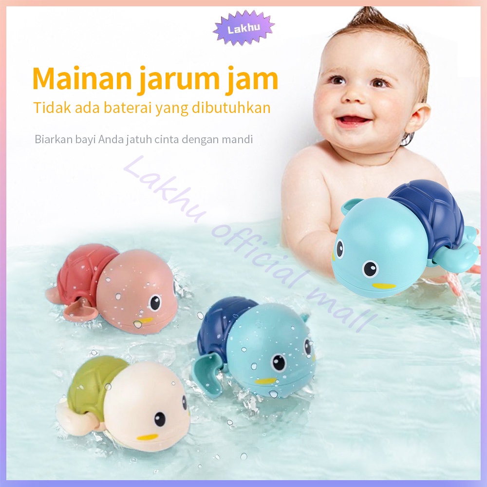 JCHO Mainan Mandi Bayi Bentuk Kura-Kura Baby Bath Toys tanpa baterai
